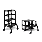 Ette Tete Leertoren Step'n Sit - Inklapbaar tot tafel en stoel - Zwart- Met extra support