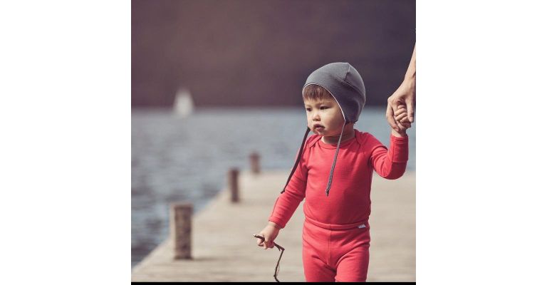 SuperLove Merino Babymuts reversible Cloud Grey  -  6 mnd - 2 jaar