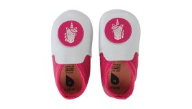 Bobux babyslofjes silver & fuchsia unicorn loafer